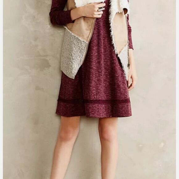 Saturday Sunday Anthropologie Faux Suede Sherpa Moto Long Zip Vest Cozy Western - Picture 2 of 14